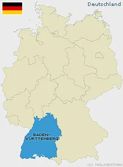 Lage von Baden-Württemberg in Deutschland