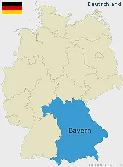 Lage von Bayern in Deutschland