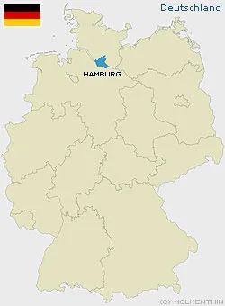 Lage von Hamburg in Deutschland