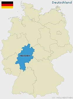 Lage von Hessen in Deutschland