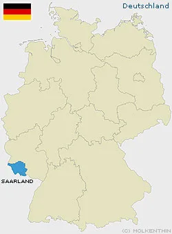 Lage des Saarlandes in Deutschland