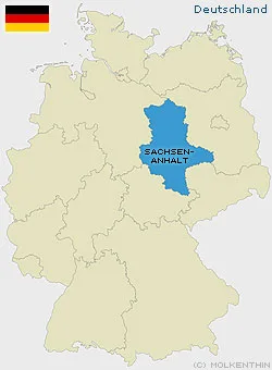 Lage von Sachsen-Anhalt in Deutschland