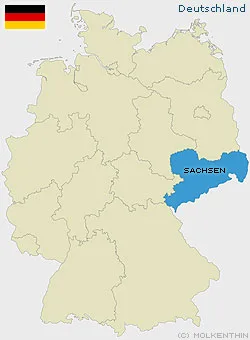 Lage von Sachsen in Deutschland