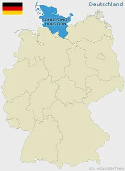 Lage von Schleswig-Holstein in Deutschland